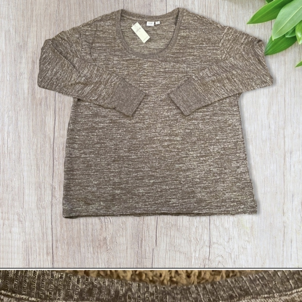 GAP Relaxed Softspun Tunic T-Shirt in Black Moss M